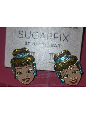 SUGARFIX BAUBLEBAR DISNEY CINDERELLA BLUE RHINESTONE HANGING EARRINGS